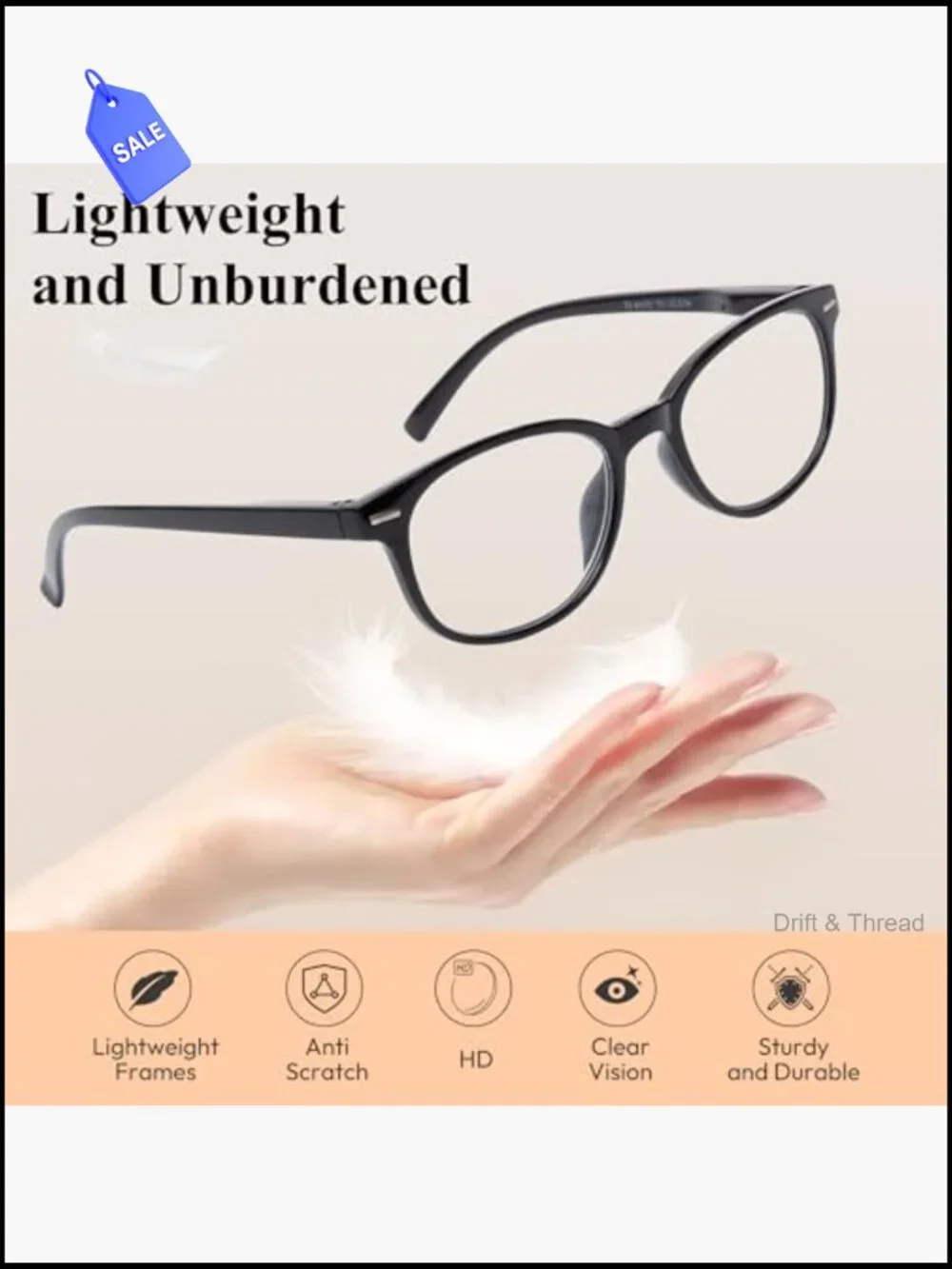 5-Pack Reading Glasses with Spring Hinge Lightweight Full Frame 2.50